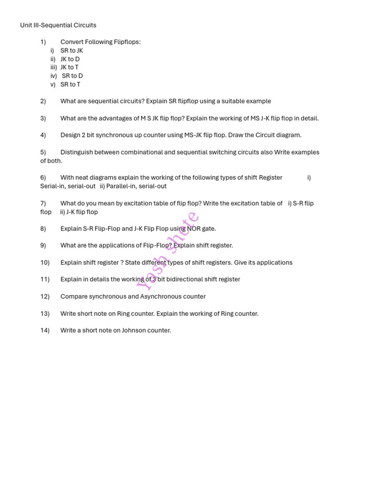 Deld Imp Pyqs Unit 3,4,5 | PDF | Logic Gate | Digital Electronics