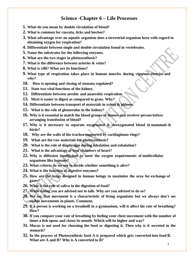Life Processes in Science: Key Concepts | PDF