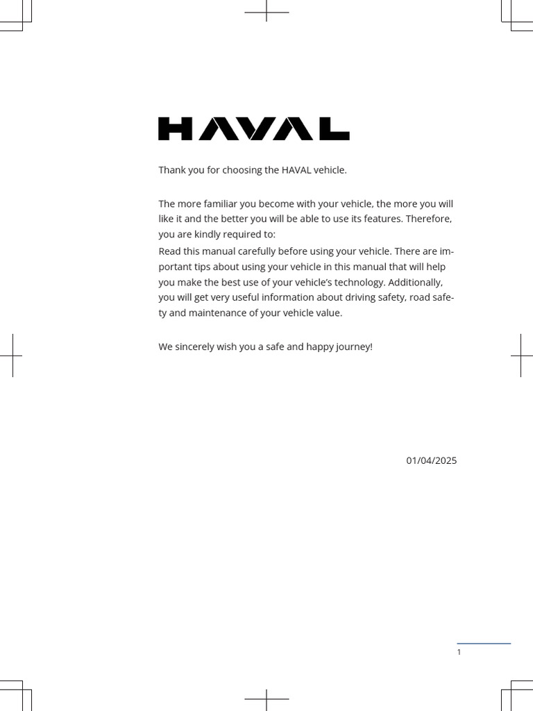 HAVAL Vehicle User Manual Overview | PDF | Airbag | Seat Belt