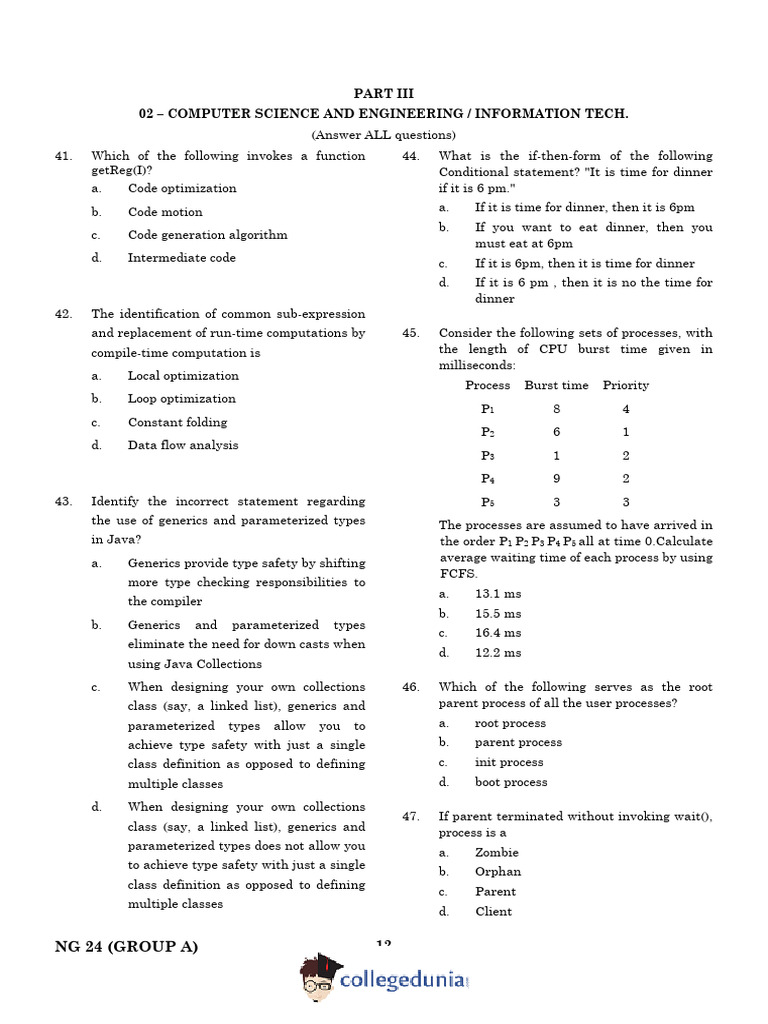 Computer Science Exam Questions | PDF | Transmission Control Protocol ...