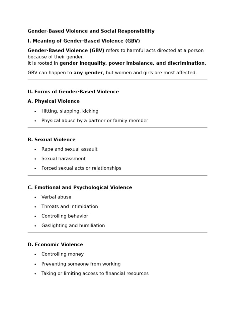 Understanding Gender-Based Violence | PDF | Domestic Violence | Violence