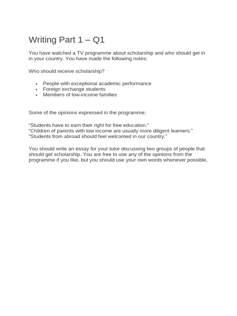 Writing Part 1-Q1 | PDF | Essays | Economies