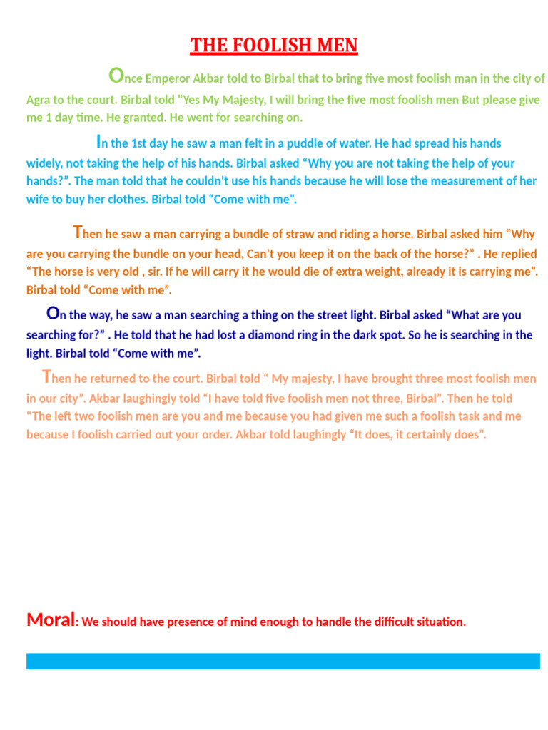 The Five Foolish Men of Agra | PDF