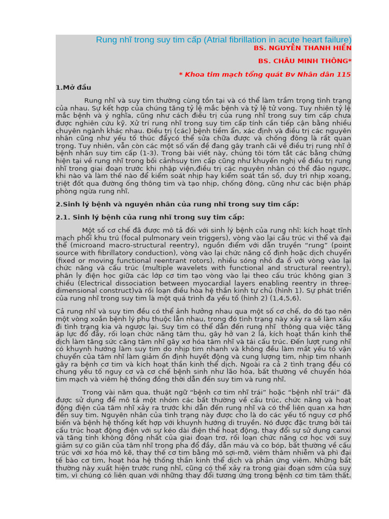 Rung Nhĩ Trong Suy Tim Cấp | PDF