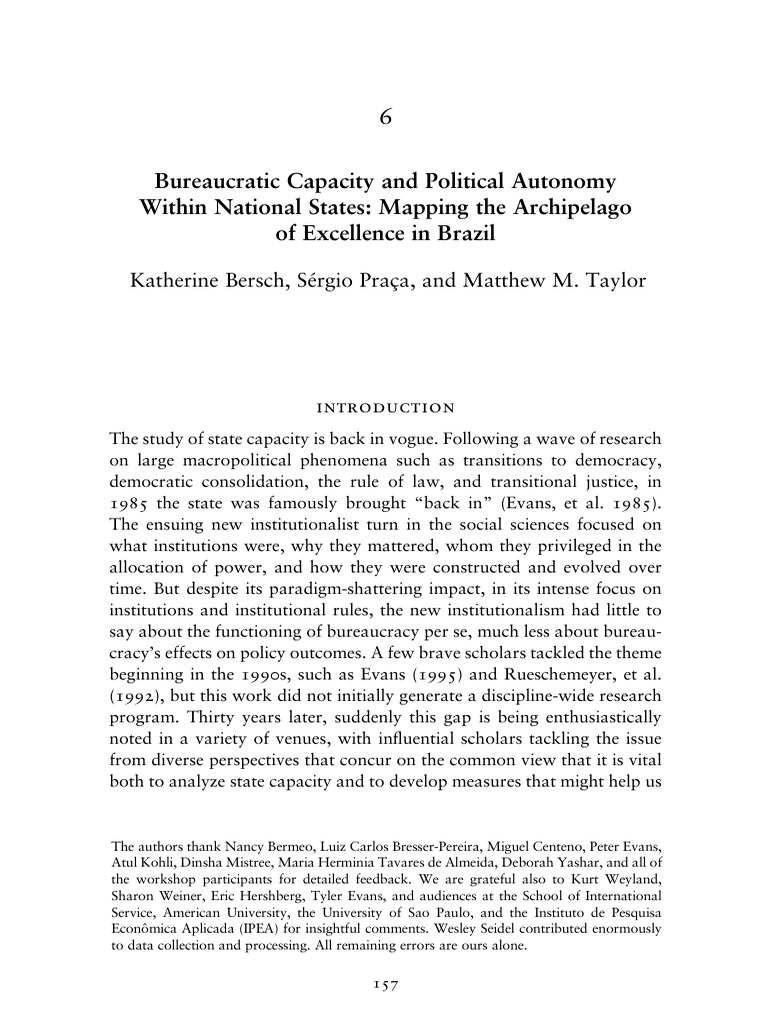 Brazil's Bureaucratic Capacity Analysis | PDF | Bureaucracy | Civil Service