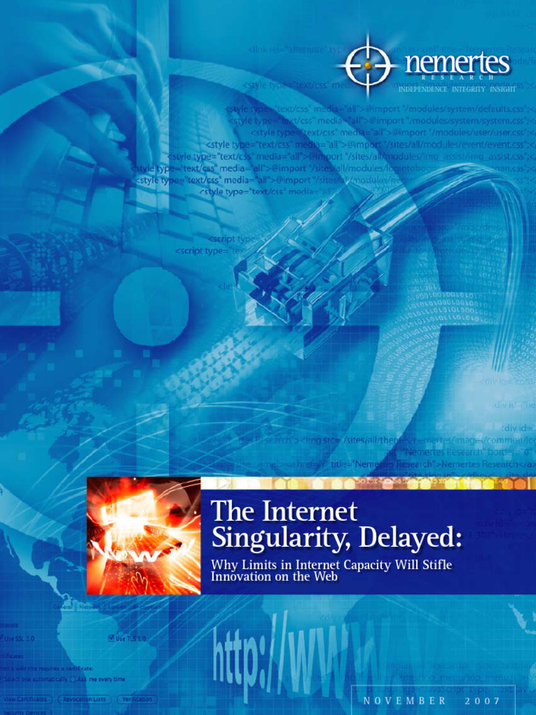 Internet+Singularity+Delayed+Fall+2007 | PDF | Internet | Innovation