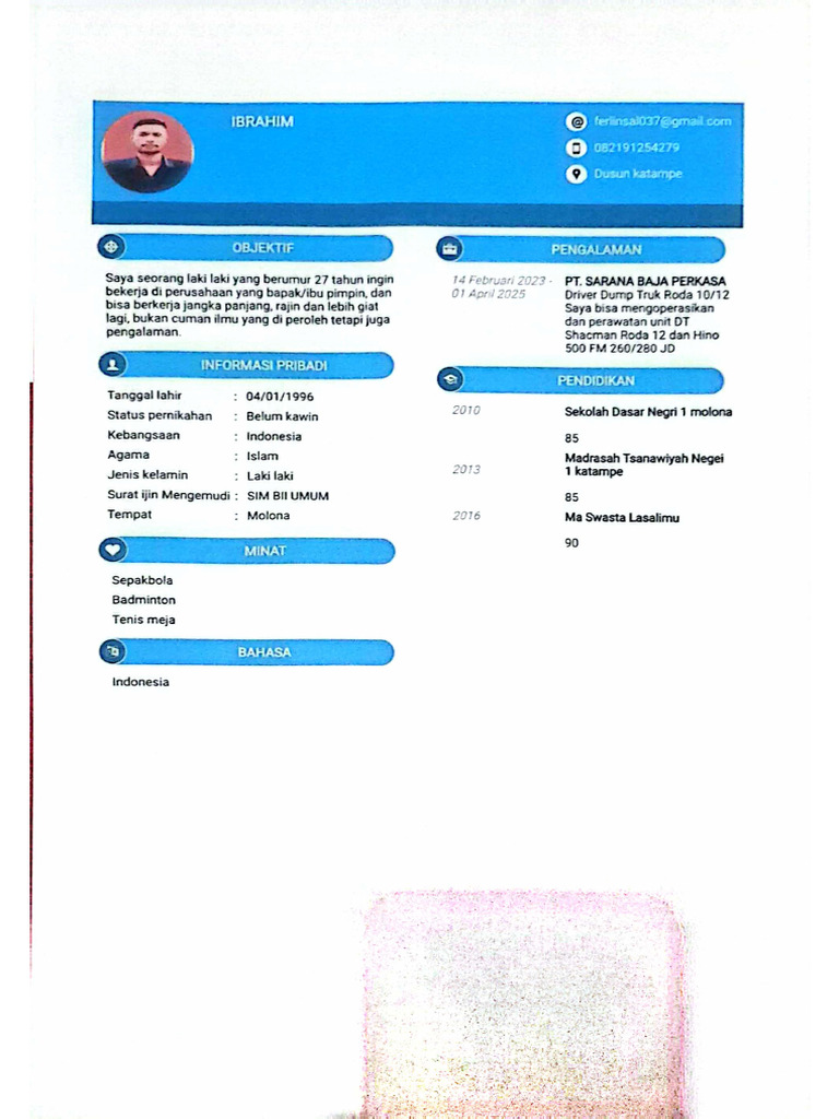 Ibrahim Driver Dt Pp | PDF
