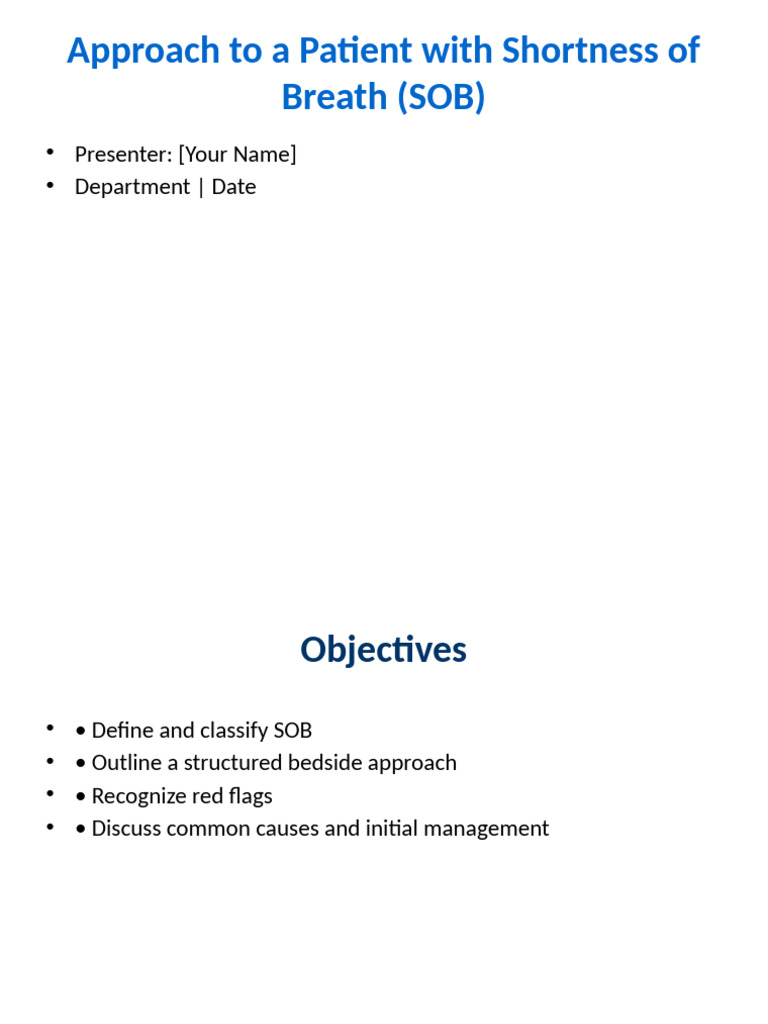 Approach to SOB Patient Professional | PDF