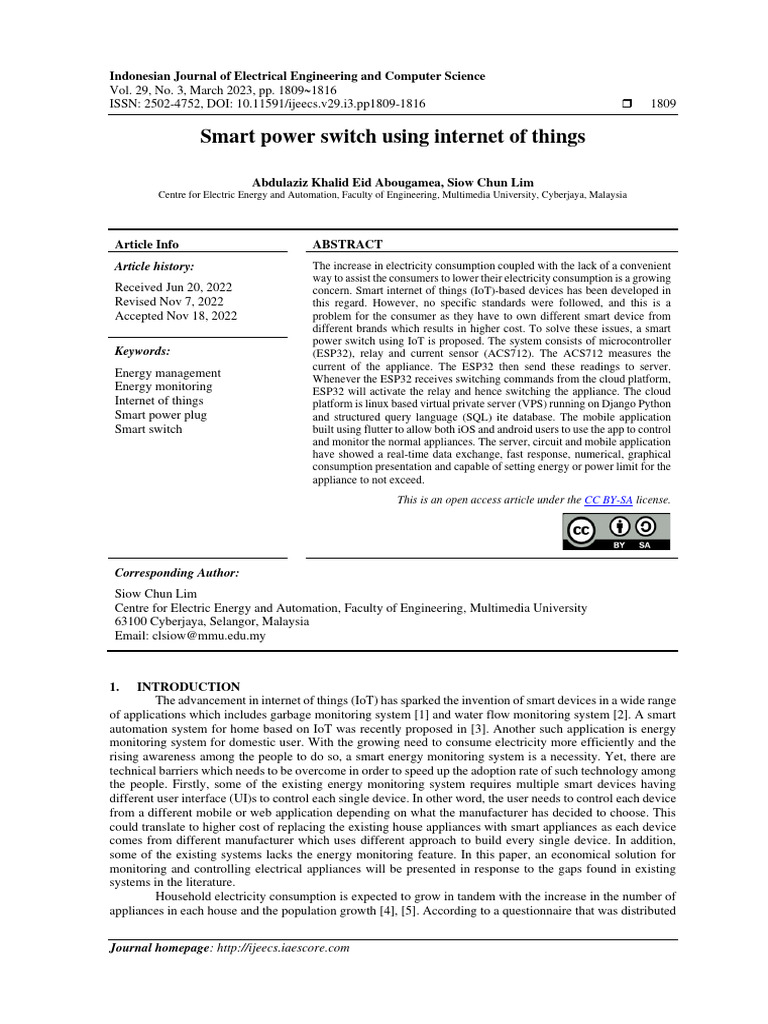 IoT-Based Smart Power Switch System | PDF | Mobile App | Internet Of Things