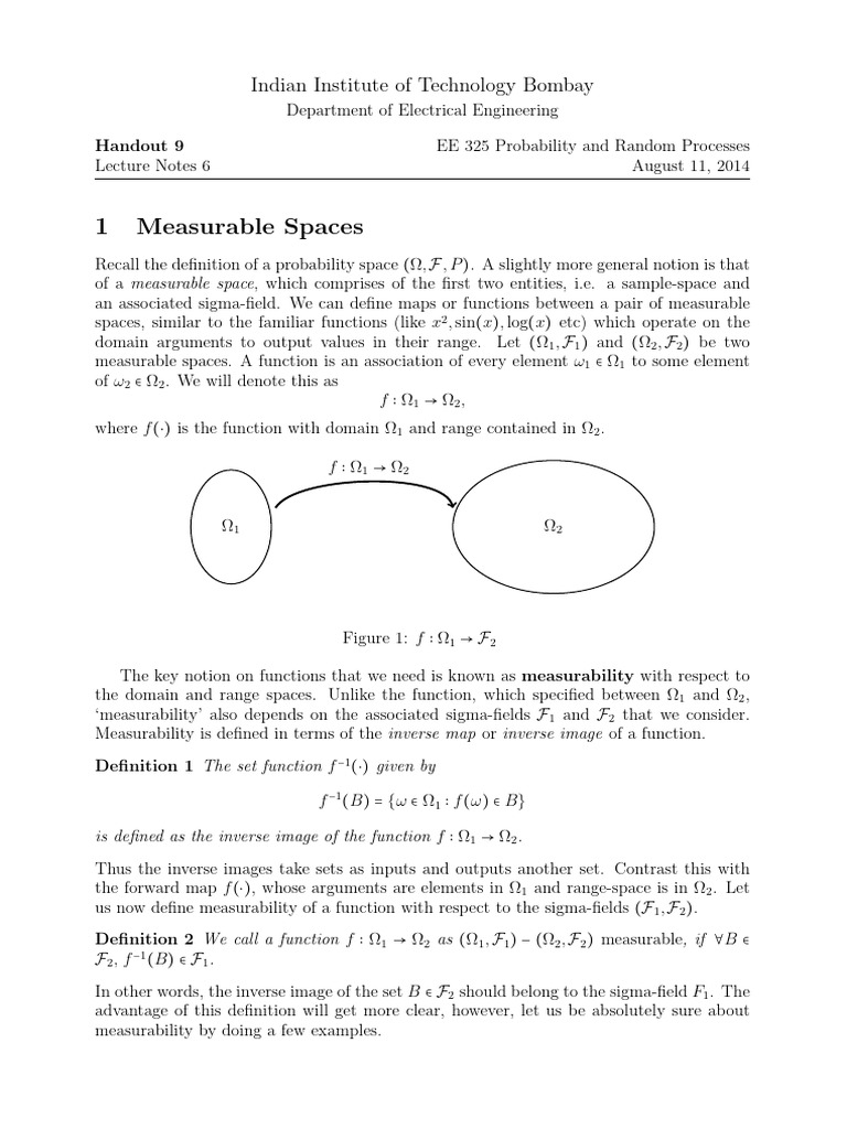 SSA_lect6_notes | PDF | Function (Mathematics) | Random Variable