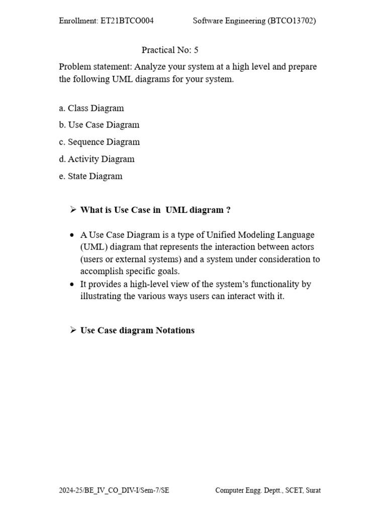 Practical 5 Samarth (1) | PDF | Use Case | System