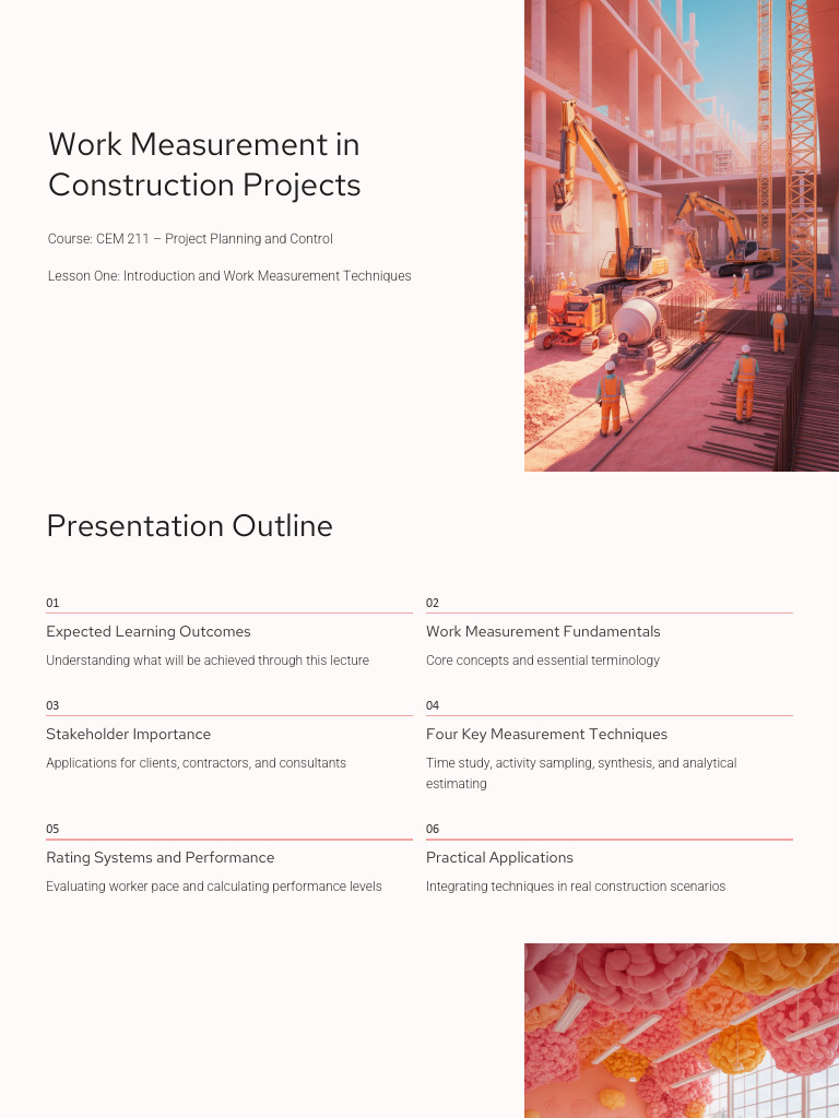Work Measurement Techniques in Construction | PDF