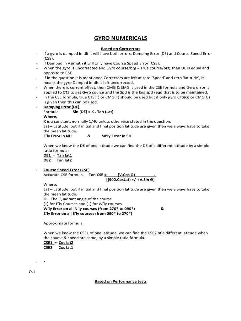 Gyro Numericals | PDF