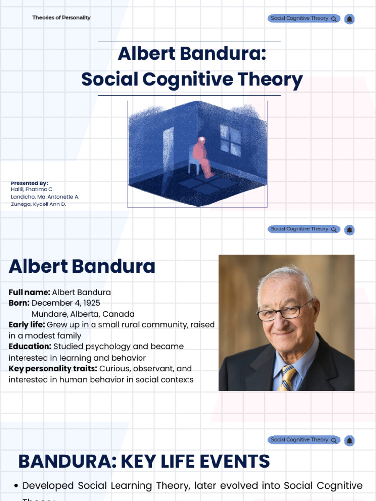 ALBERT BANDURA Social Cognitive Theory | PDF | Self Efficacy ...
