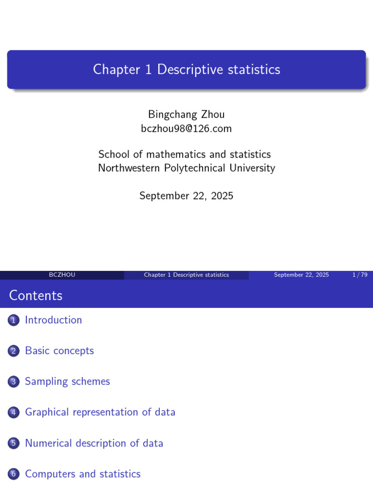 Introduction to Descriptive Statistics | PDF | Sampling (Statistics ...