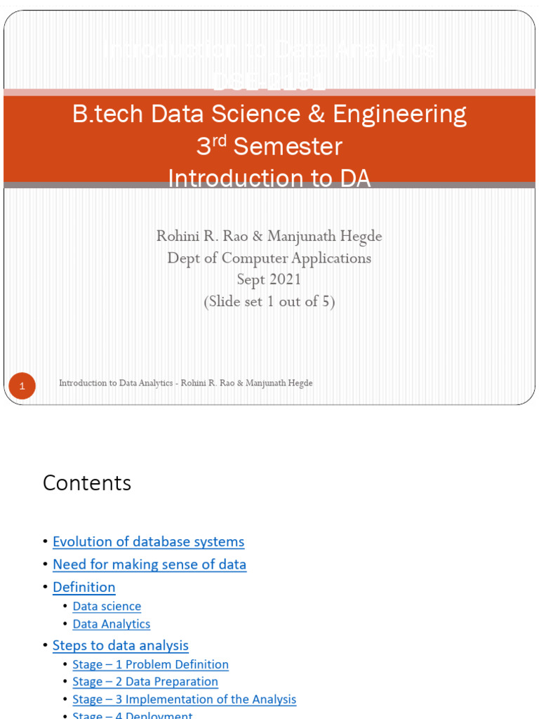 Introduction to Data Analytics Overview | PDF | Data Warehouse | Data ...