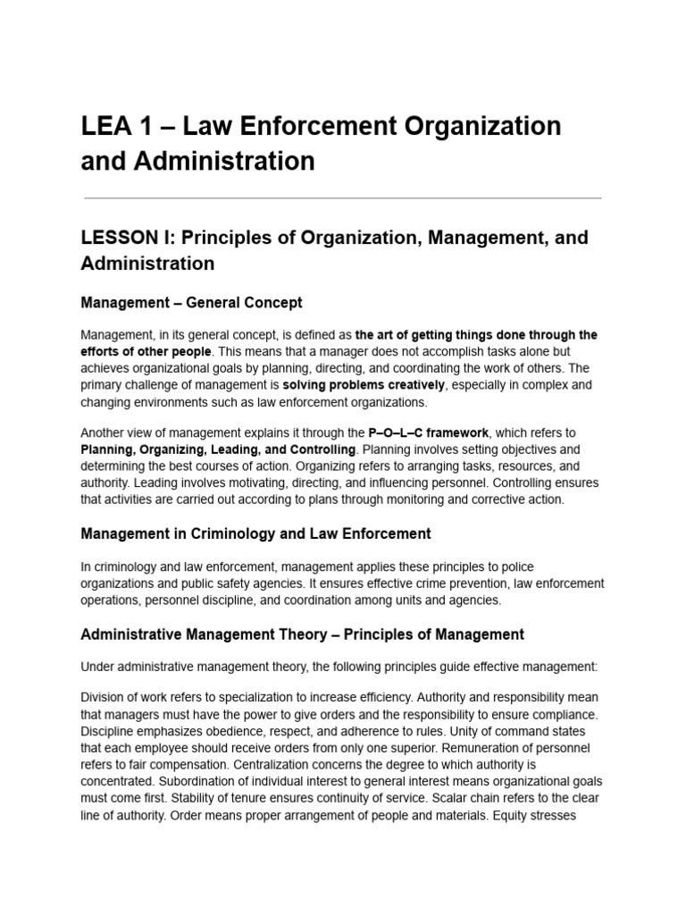 Law Enforcement Management Principles | PDF | Police | Community Policing