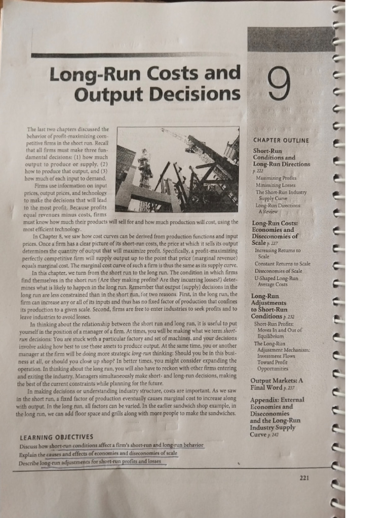 Long-Run Cost Decisions for Firms | PDF | Marginal Cost | Long Run And ...