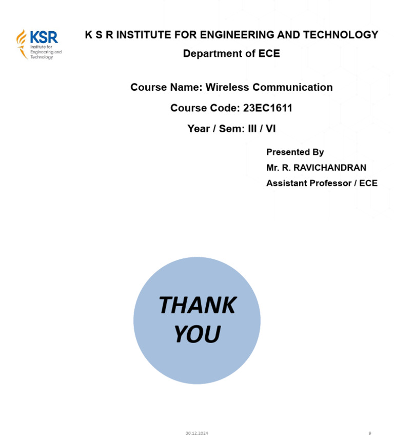Wireless Communication Course Overview | PDF