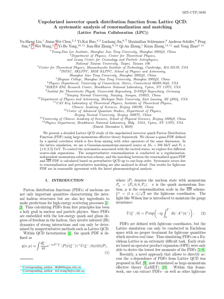 Lattice QCD Analysis of Quark PDFs | PDF | Quantum Chromodynamics ...