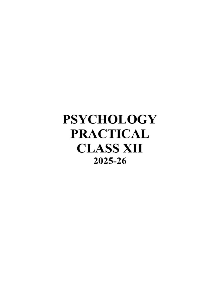 Psychology Practical File Guidelines | PDF | Extraversion And ...