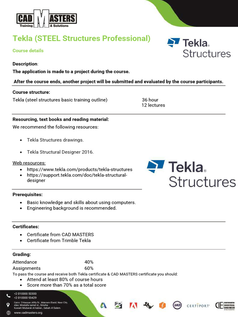 Tekla Steel Structures Course Overview | PDF