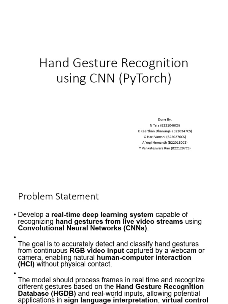 Real-Time Hand Gesture Recognition with CNN | PDF | Human–Computer ...
