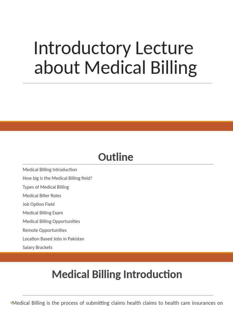 Introductory Lecture Medical Billing | PDF | Health Care | Social Programs