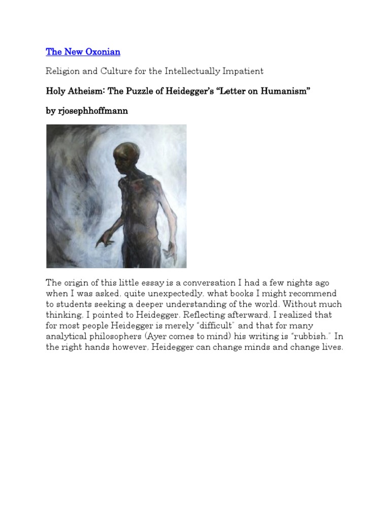 The New Oxonian Martin Heidegger Essence