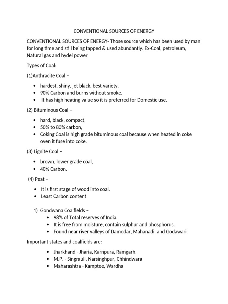 Overview of Conventional Energy Sources | PDF | Natural Gas | Coal