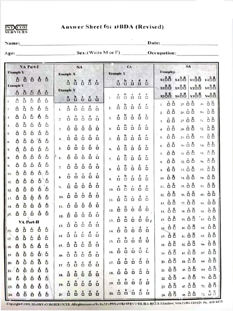 DBDA Response Sheet-1 | PDF