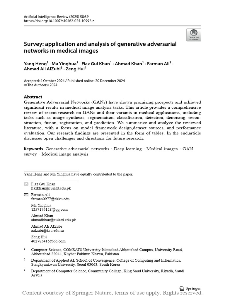 Survey Application and Analysis of Generative Adve | PDF