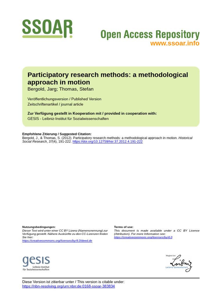 Participatory 2 | PDF | Participatory Action Research | Methodology