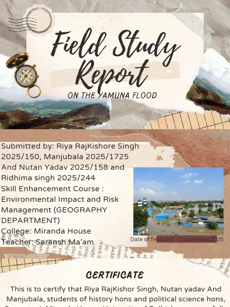 Yamuna Flood 2023: Field Study Report | PDF | Flood | Water