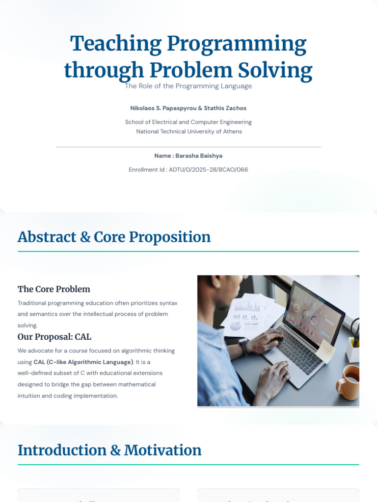 Teaching Programming with CAL Language | PDF | Computer Program ...