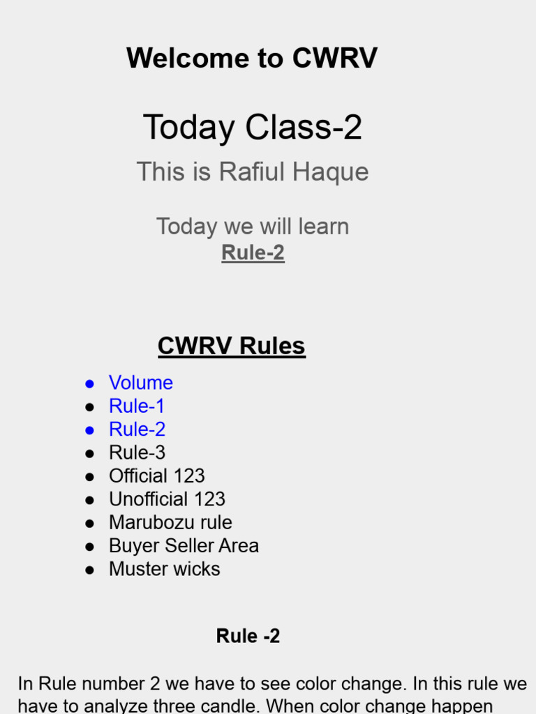 CWRV Class-2 On English Rule-2 by Rafiul Haque | PDF
