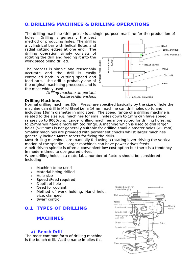 Drilling Machines and Operations Guide | PDF