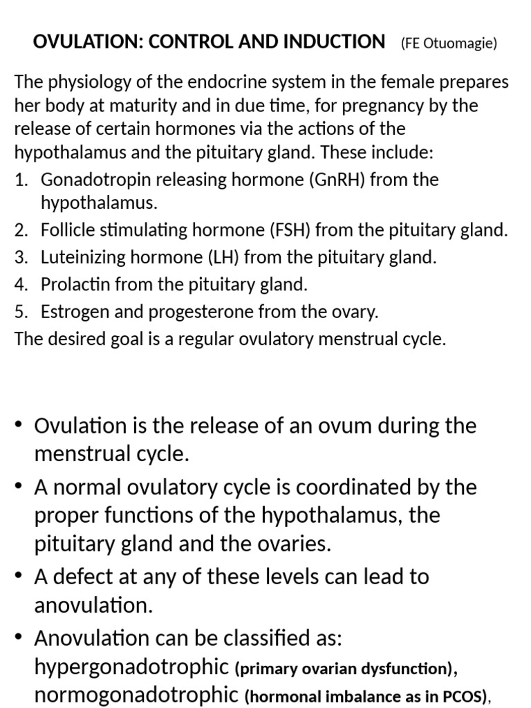 Physiology of Ovulation; Ovulation Induction | PDF | Menstrual Cycle ...