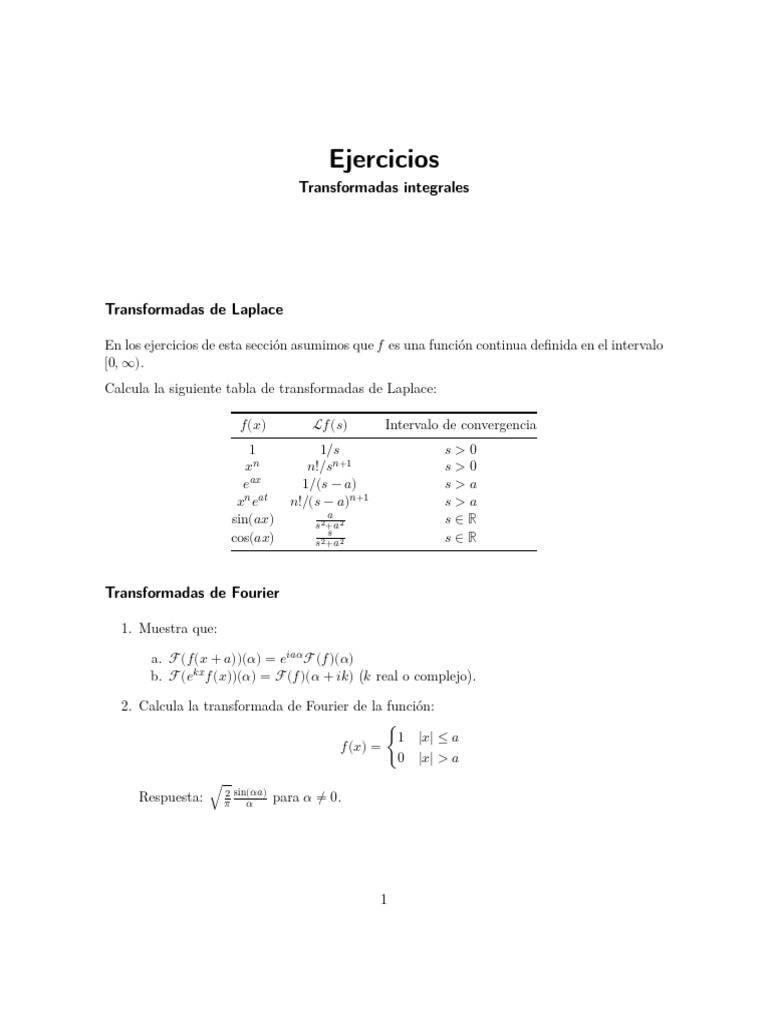 UP Ejercicios 3 | PDF | Transformada de Fourier | Integral