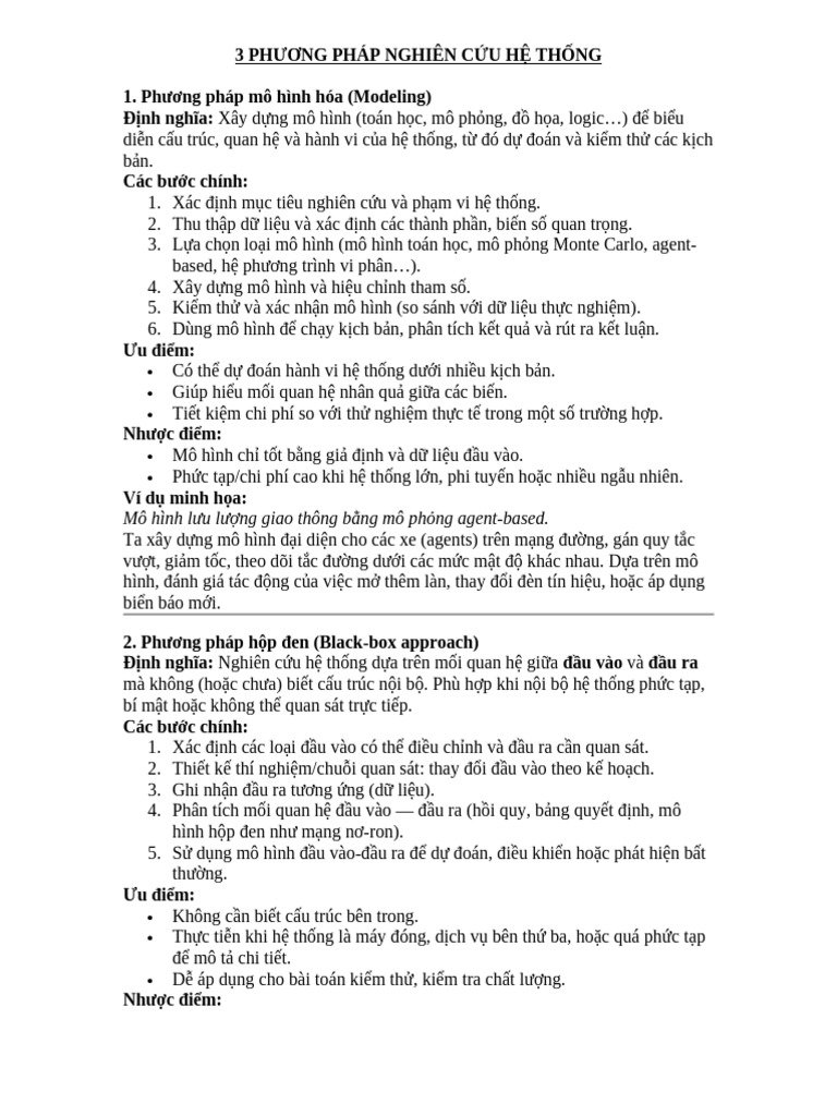 3 Phuong Phap Nghien Cuu He Thong | PDF