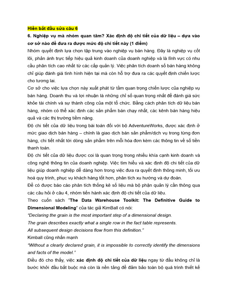 AdventureWorks - Nhóm 3 | PDF