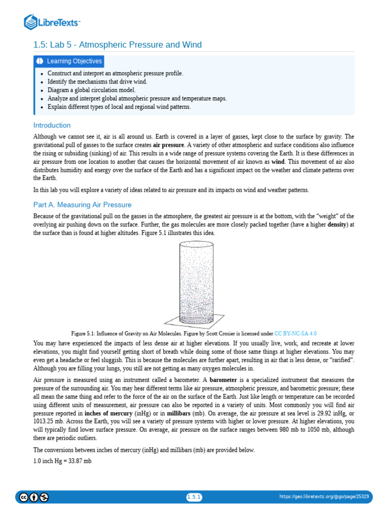 Atmospheric Pressure and Wind Lab Guide | PDF | Atmospheric Pressure ...