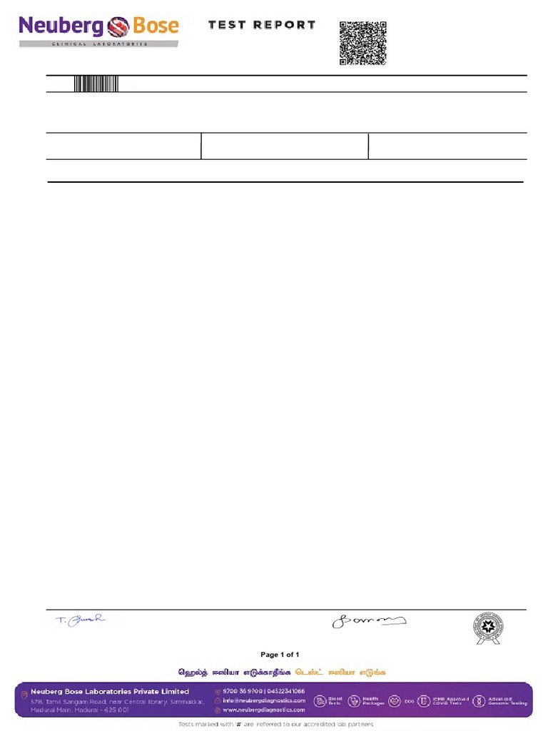 Haemoglobin Test Results Report | PDF