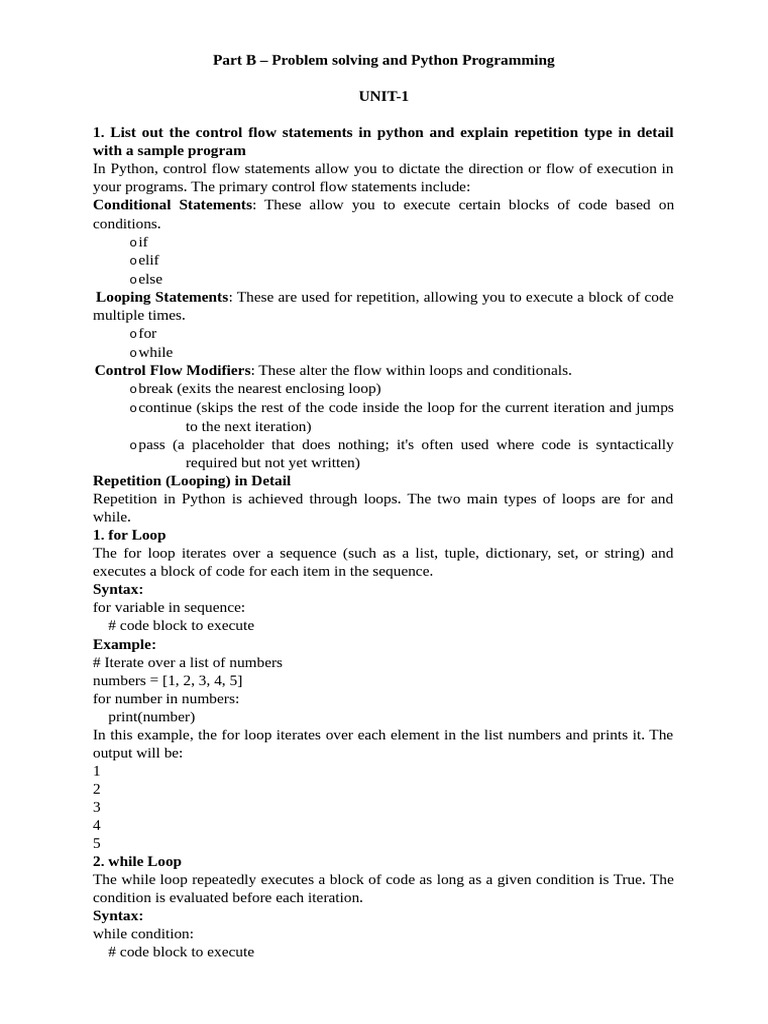 Python Control Flow and Recursion Guide | PDF | Control Flow | Iteration