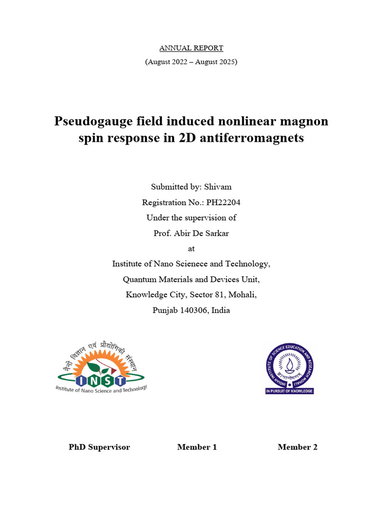 Nonlinear Magnon Spin Response in 2D Antiferromagnets | PDF | Spin ...