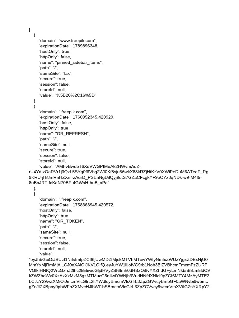 Freepik Cookie Data Overview | PDF