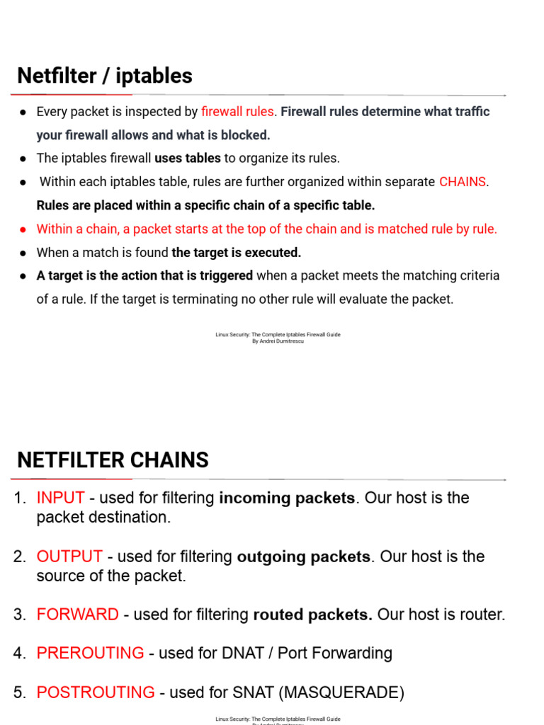 Iptables Firewall Rules Explained | PDF