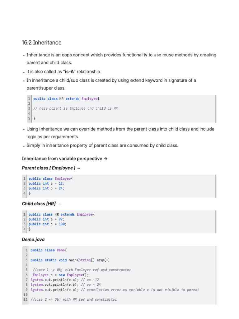 16.2 Inheritance-020925-143736 | PDF | Inheritance (Object Oriented ...
