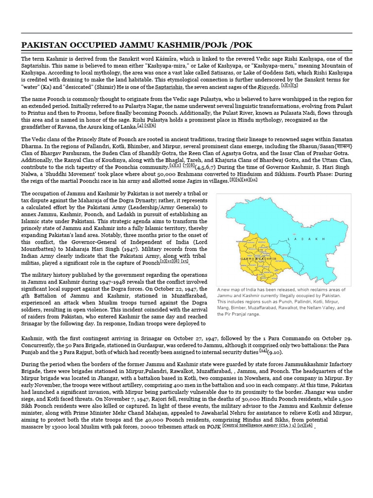 History of Pakistan-Occupied Kashmir | PDF | Pakistan