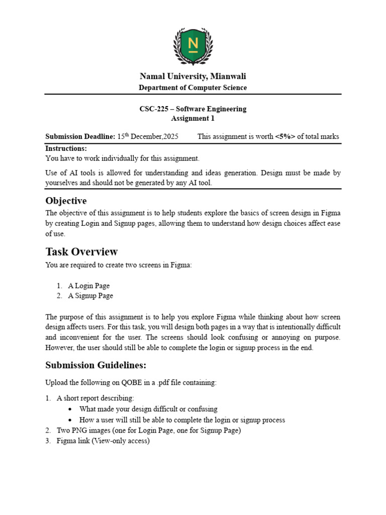 Assignment 1 - Description | PDF | Software Engineering | Computer Science